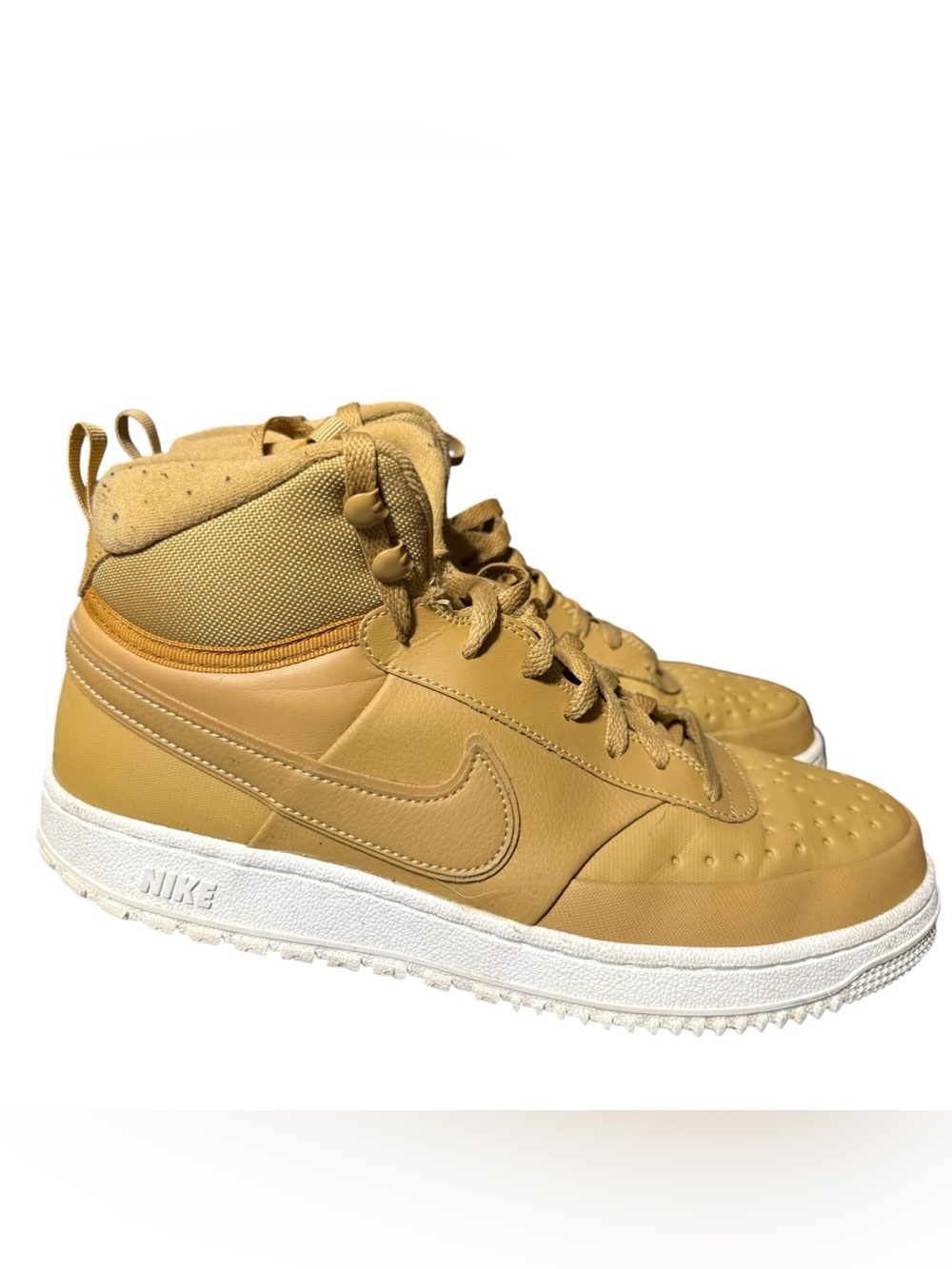 Nike Court Vision Mid Winter Mens Size 10 Wheat Gold DR7882-700 Sneakers